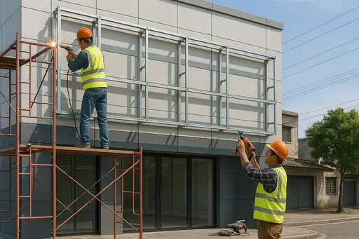 5 Tahap Cepat & Aman Pemasangan Fasad ACP di Ruko Modern
