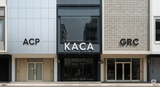 Perbandingan Material Fasad ACP vs Kaca vs GRC. Mana yang Terbaik untuk Ruko Anda?